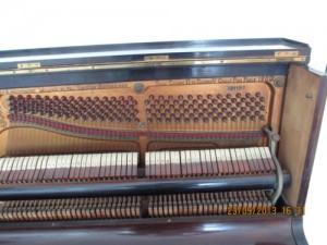 Broadwood upright. Nice treble.  Never broke strings. Tuned by Underwater Piano Shop Sept. 7th 2013